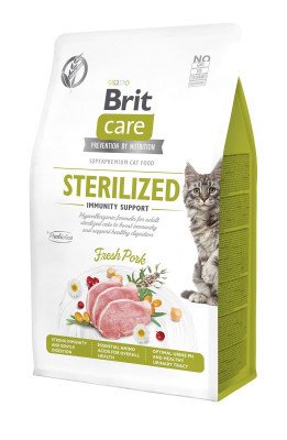 Brit care GF Sterilized Immunity Support Сухой корм со свининой для стерилизованных кошек 2кг 172545 фото