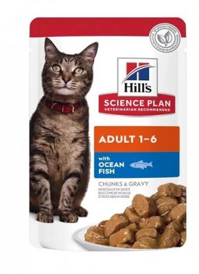 Hill's Feline Adult пауч для взрослых котов c рыбой, 85г 604006 фото