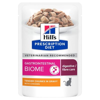 Hill's Feline Prescription diet Gastrointestinal Biome пауч для кішок з куркою, 85 г 607212 фото