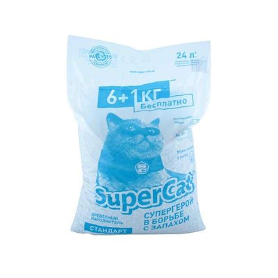 Super Cat (Супер Кэт) Древесный наполнитель СТАНДАРТ 6+1кг 5995 фото