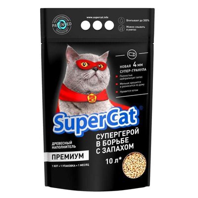 Super Cat (Супер Кет) Premium - Древесный наполнитель для кошачьих туалетов 3 кг 2045859729 фото