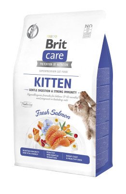 Brit care GF Kitten Gentle Digestion Strong Immunity Сухой корм с лососем для котят 0,4 кг 172541 фото