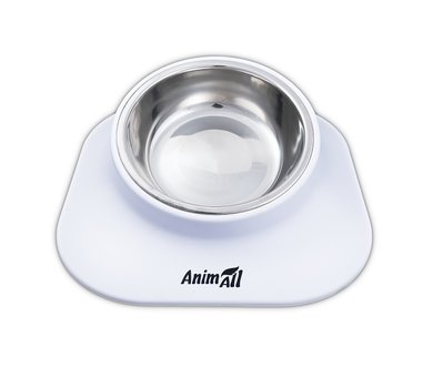AnimAll миска металева біла 420 мл на підставці 171,752 фото