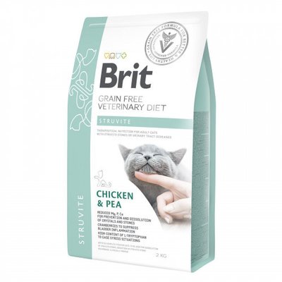 Brit Veterinary Diets GF Cat Struvite Сухий корм для кішок при захворюваннях сечовивідних шляхів, курка 2кг 170954 фото