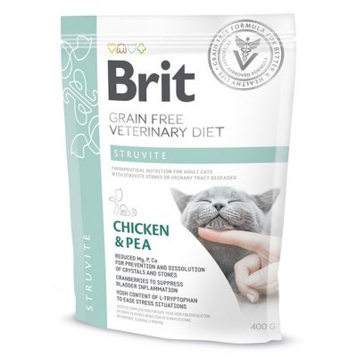 Brit Veterinary Diets GF Cat Struvite Сухой корм для кошек при заболеваниях мочевыводящих путей, курица 400г 170955/528288 фото