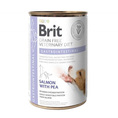 Brit Veterinary Diet Gastrointestinal Salmon with Pea Вологий корм для собак при захворюванні ШКТ, лосось 400г 100287 фото