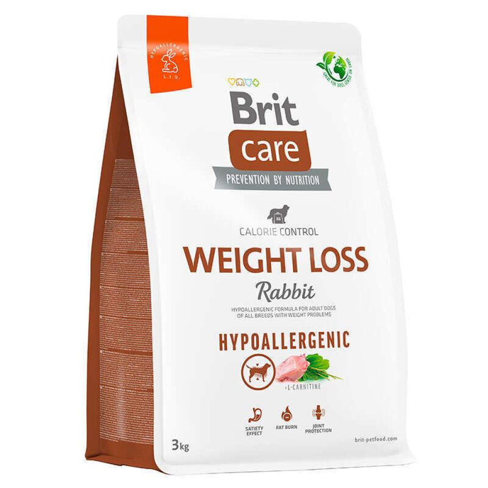 Brit care Dog Hypoallergenic Weight Loss Сухой монопротеиновый корм с кроликом для собак с лишним весом 3кг