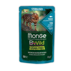Monge BWild Wet Tuna Sterilized Cat Влажный корм из тунца для стерилизованных кошек (кусочки в соусе) 85г
