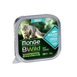Monge BWild Grain Free Wet Cod Fish Adult Cat Консервированный корм из трески для взрослых кошек (паштет) 100г