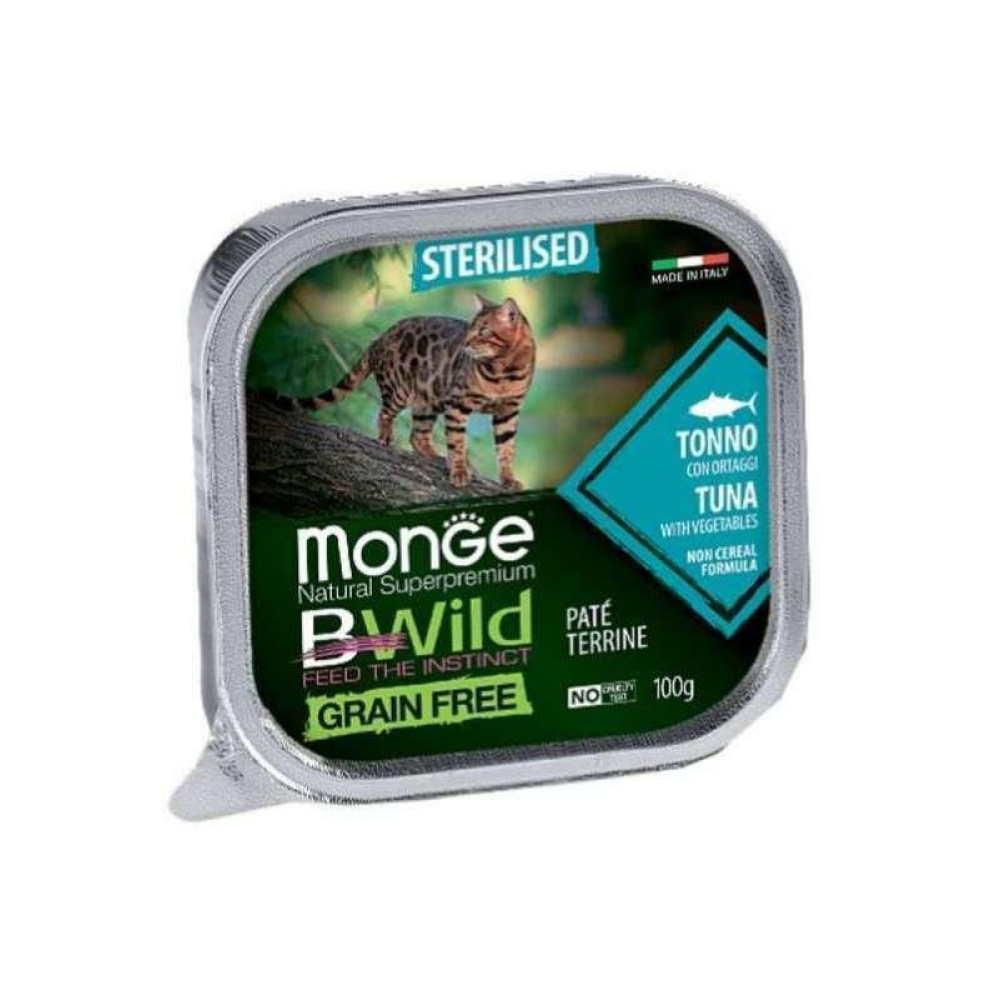 Monge BWild GF Wet Tuna Sterilized Cat Консервированный корм из тунца для стерилизованных кошек (паштет) 100г