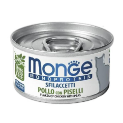 Monge Monoprotein Solo pollo con piselli Монопротеиновые консервы из мяса курицы с горошком для кошек 80г
