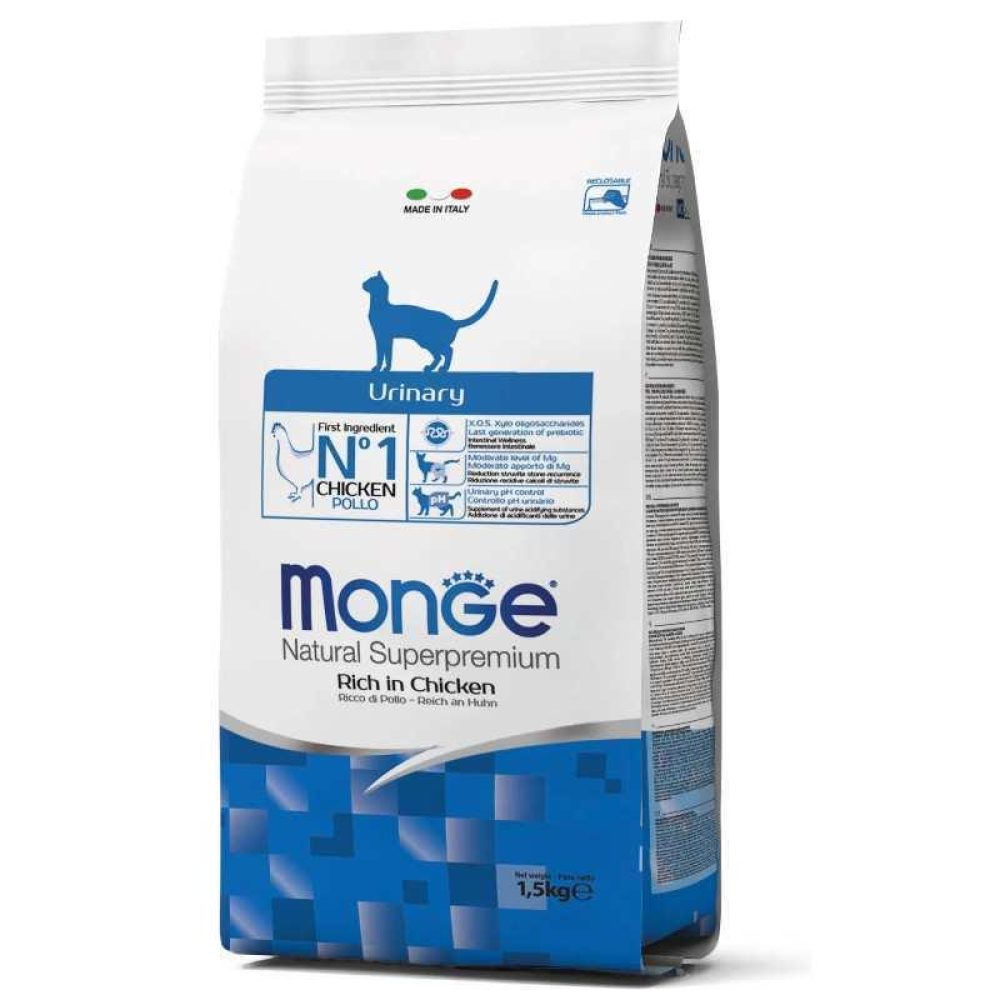 Monge Urinary Rich in Chicken Сухой корм с курицей для кошек, профилактика мочекаменной болезни 1,5 кг
