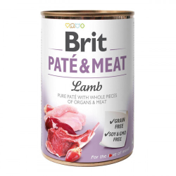 Brit Pate & meat dog Lamb Влажный корм консерва для собак, курица и ягненок 400г