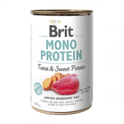 Brit mono protein Tuna & Sweet Potato Влажный корм консерва для собак, тунец и сладкий картофель 400г