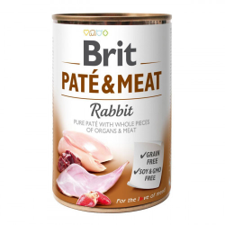 Brit Pate & meat dog Rabbit Влажный корм консерва для собак, курица и кролик 400г