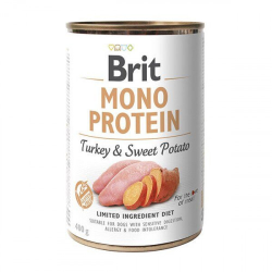 Brit mono protein Turkey & Sweet Potato Влажный корм консерва для собак, индейка и сладкий картофель 400г