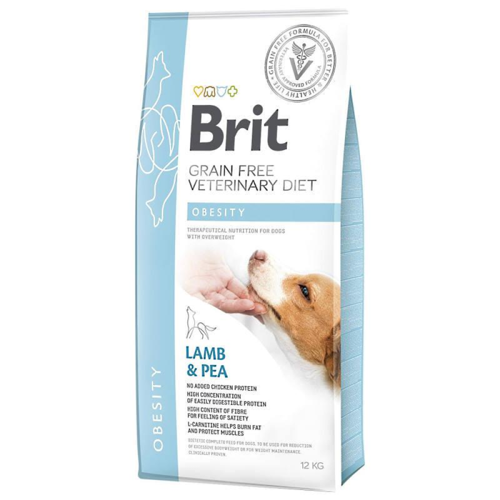 Brit care GF Veterinary Diet Obesity Сухой корм для собак, для снижения веса, ягненок 2кг