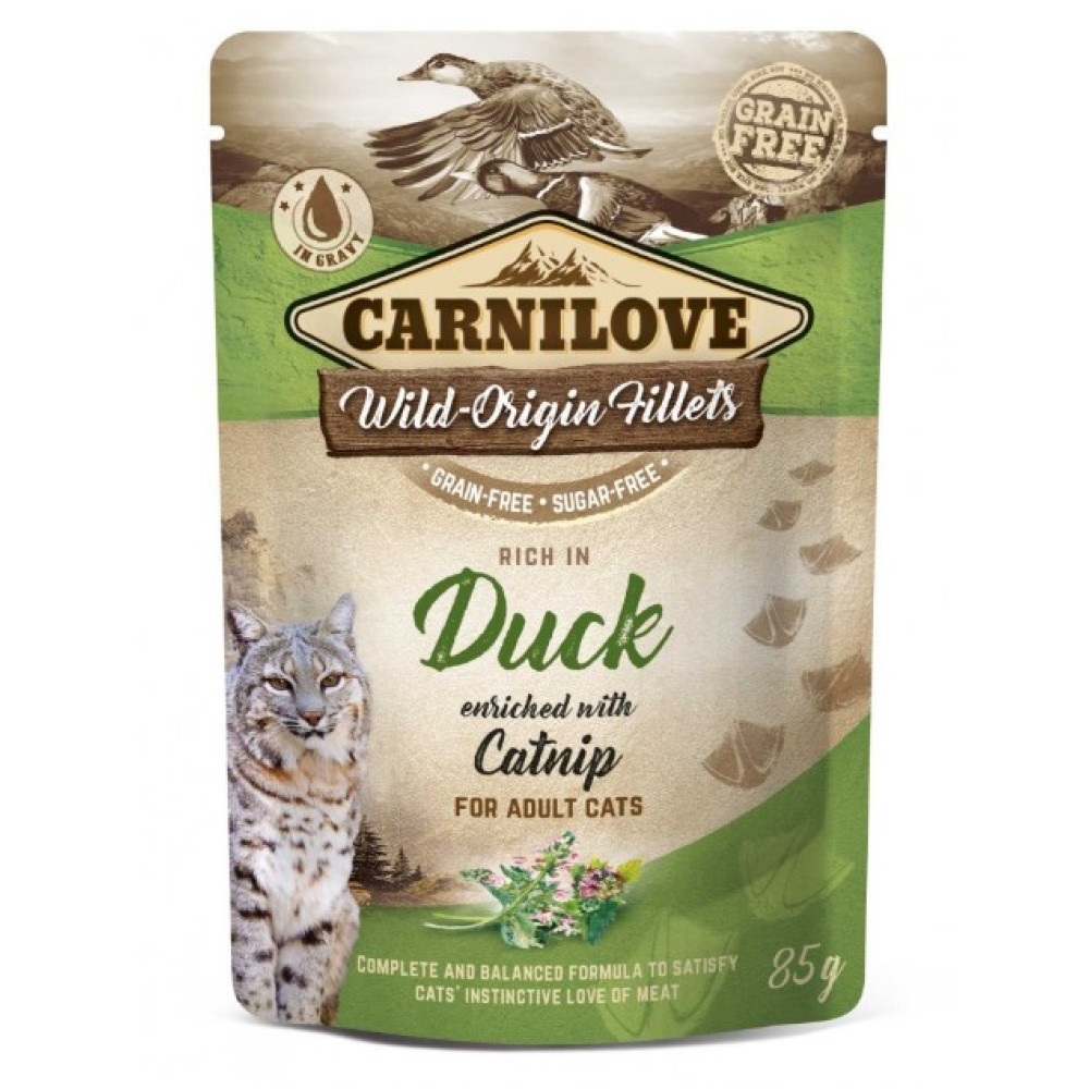 Влажный корм Carnilove Duck & Mint для взрослых кошек с уткой паштет 85г