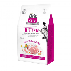 Brit care GF Kitten Сухой корм для котят, для здорового роста и развития, курица и индейка 400г