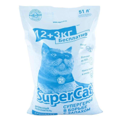 Super Cat (Супер Кэт) Древесный наполнитель СТАНДАРТ 12+3 кг