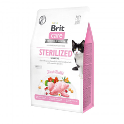 Brit care GF Sterilized Sensitive Корм для стерилизованных кошек с чувствительным пищеварением, кролик 400г