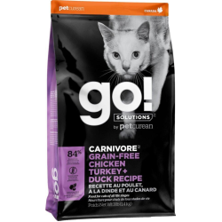 Сухой корм GO! Carnivore Grain Free Chicken, Turkey + Duck Recipe Cat Formula - Гоу! для кошек с курицей,