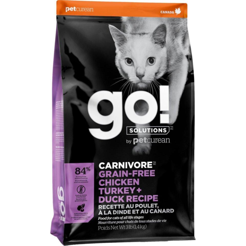 Сухой корм GO! Carnivore Grain Free Chicken, Turkey + Duck Recipe Cat Formula - Гоу! для кошек с курицей,