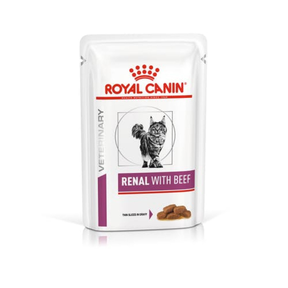 Royal Canin Veterinary Renal with Beef Влажный корм для кошек при почечной недостаточности (в соусе) пауч 85г