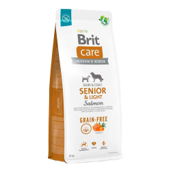 Brit care Dog Grain-free Senior & Light Сухой беззерновой корм с лососем для стареющих собак 12кг