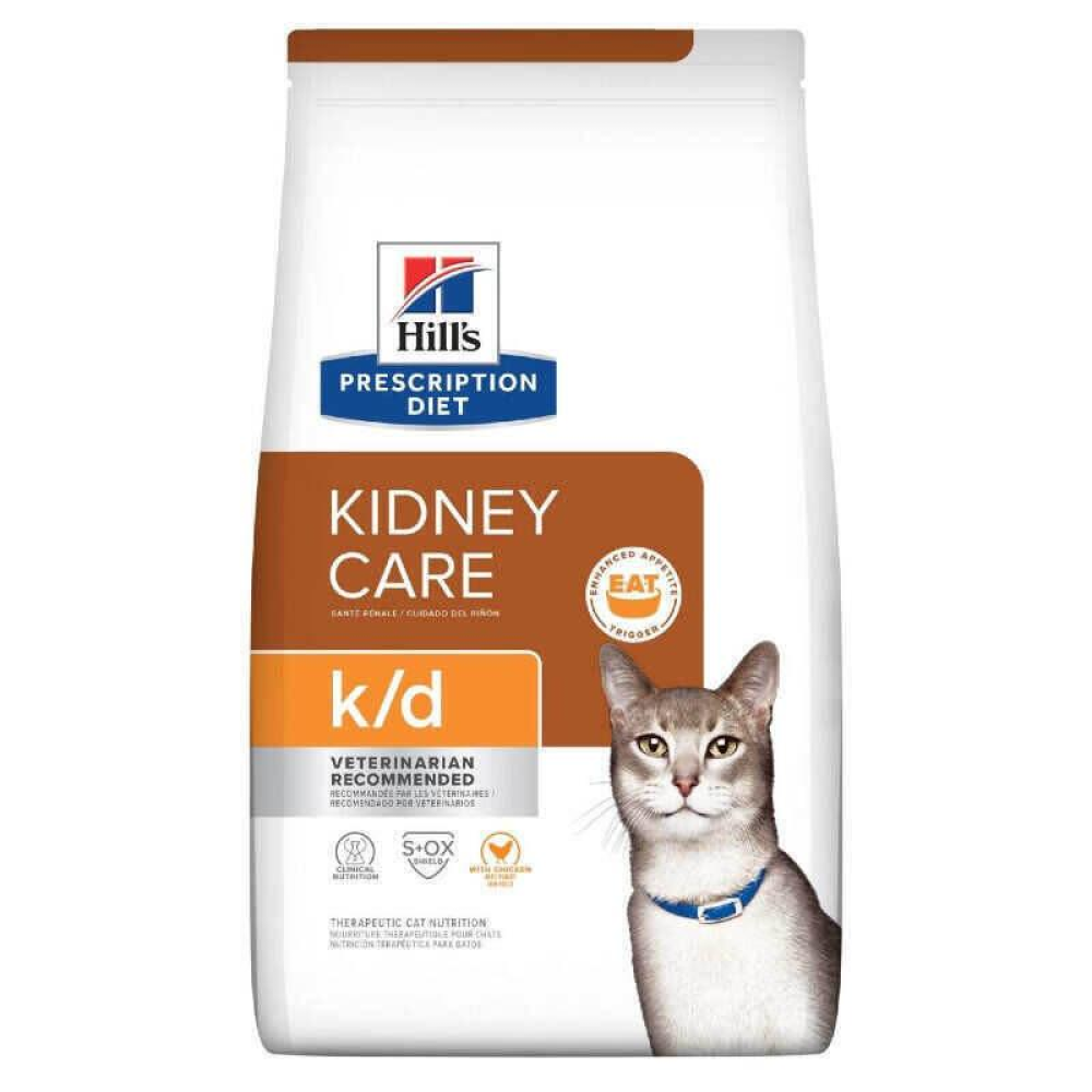 Hill“s PD k/d Kidney Care Chicken Корм-диета с курицей для кошек с заболеваниями почек и сердца 400г