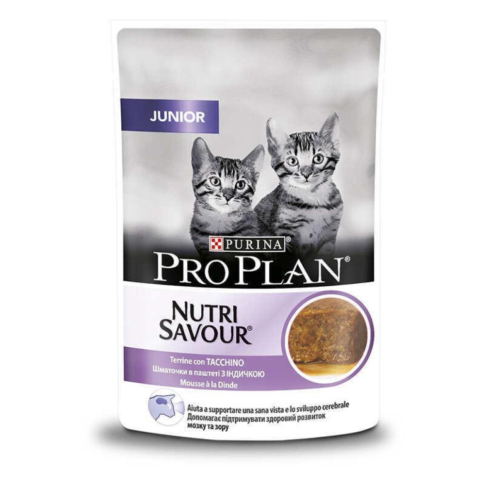 Pro Plan Junior Nutrisavour Mousse Turkey Влажный корм с индейкой для молодых кошек (кусочки в паштете) 85г