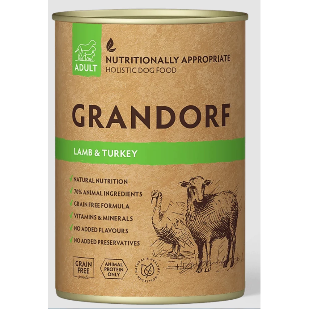 Grandorf Lamb & Turkey Adult вологий корм для собак з ягням та індичкою 400 г