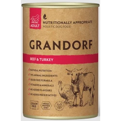 Grandorf Dog Beef & Turkey Adult вологий корм для собак з яловичиною та індичкою 400 г Grandorf Dog Beef & Turkey Adult вологий корм для собак з яловичиною та індичкою 400 г