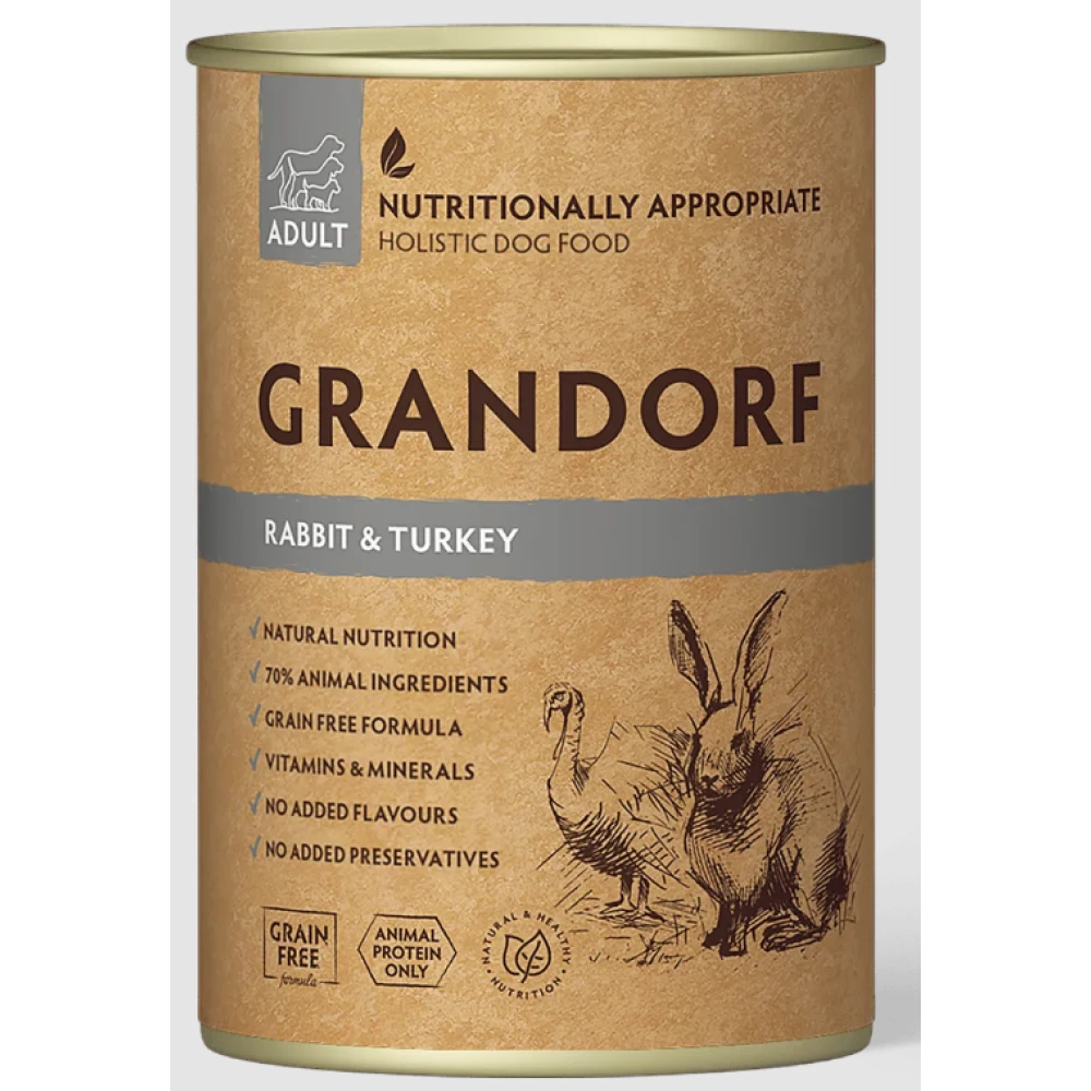 Grandorf Rabbit & Turkey Adult вологий корм для собак з м'ясом кроля та індичкою 400 г