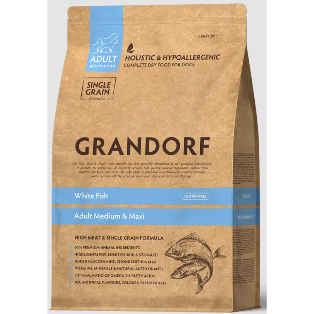GRANDORF GD Dog Medium & Maxi White Fish  риба для середніх та крупних порід 1 кг