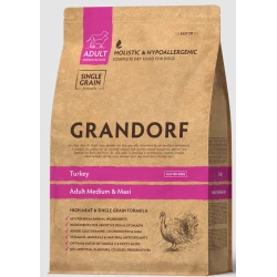 GRANDORF GD Dog Medium & Maxi Turkey індичка для середніх та крупних порід 3кг GRANDORF GD Dog Medium & Maxi Turkey індичка для середніх та крупних порід 3кг