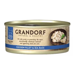 Grandorf Chicken Breast & Seabass куряча грудка та окунь 70g Grandorf Chicken Breast & Seabass куряча грудка та окунь 70g