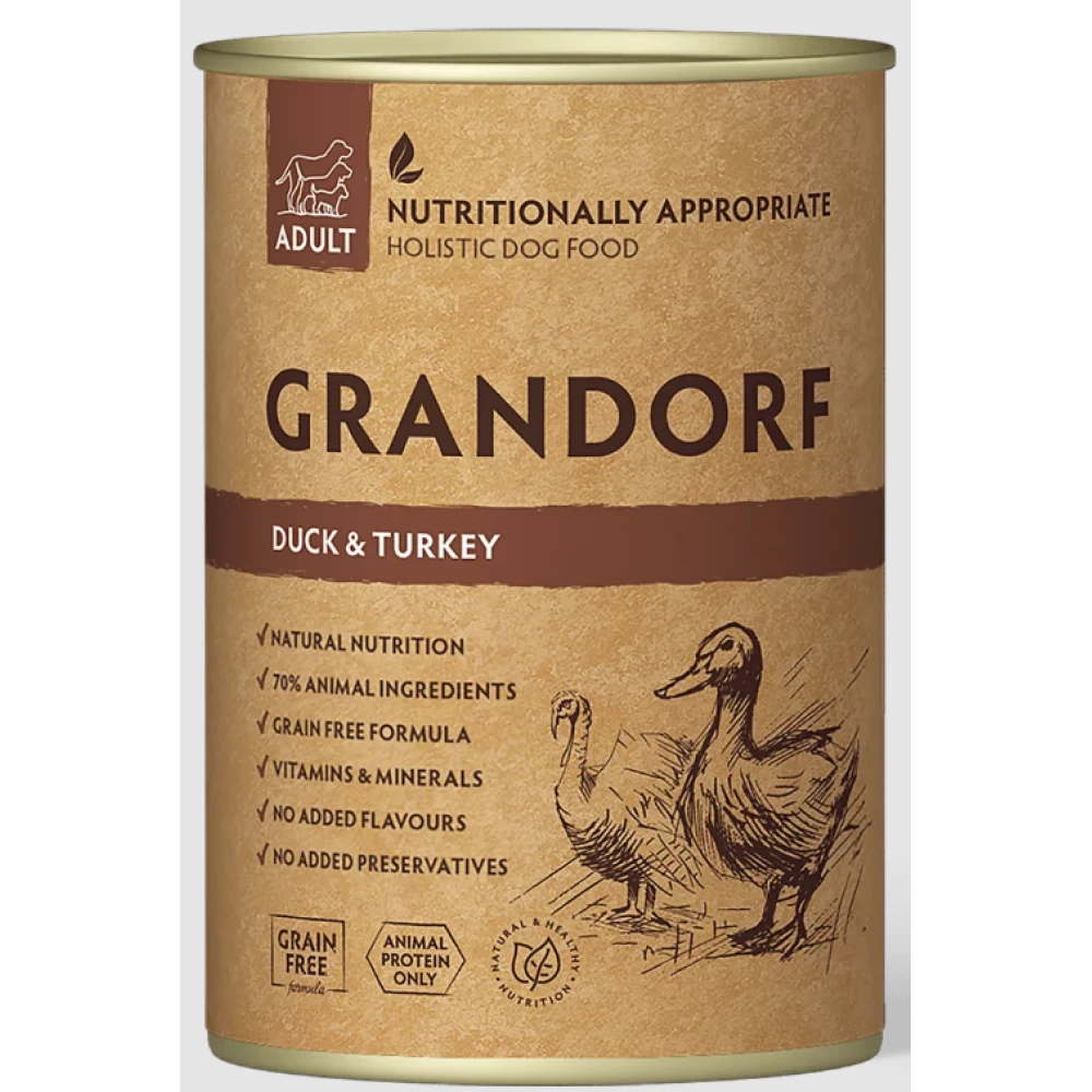 Grandorf Duck & Turkey Adult вологий корм для собак з качкою та індичкою 400 г