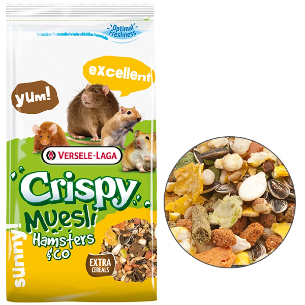 Versele-Laga Crispy Muesli Hamster мюсли корм для хом’яків, щурів, мишей, піщанок