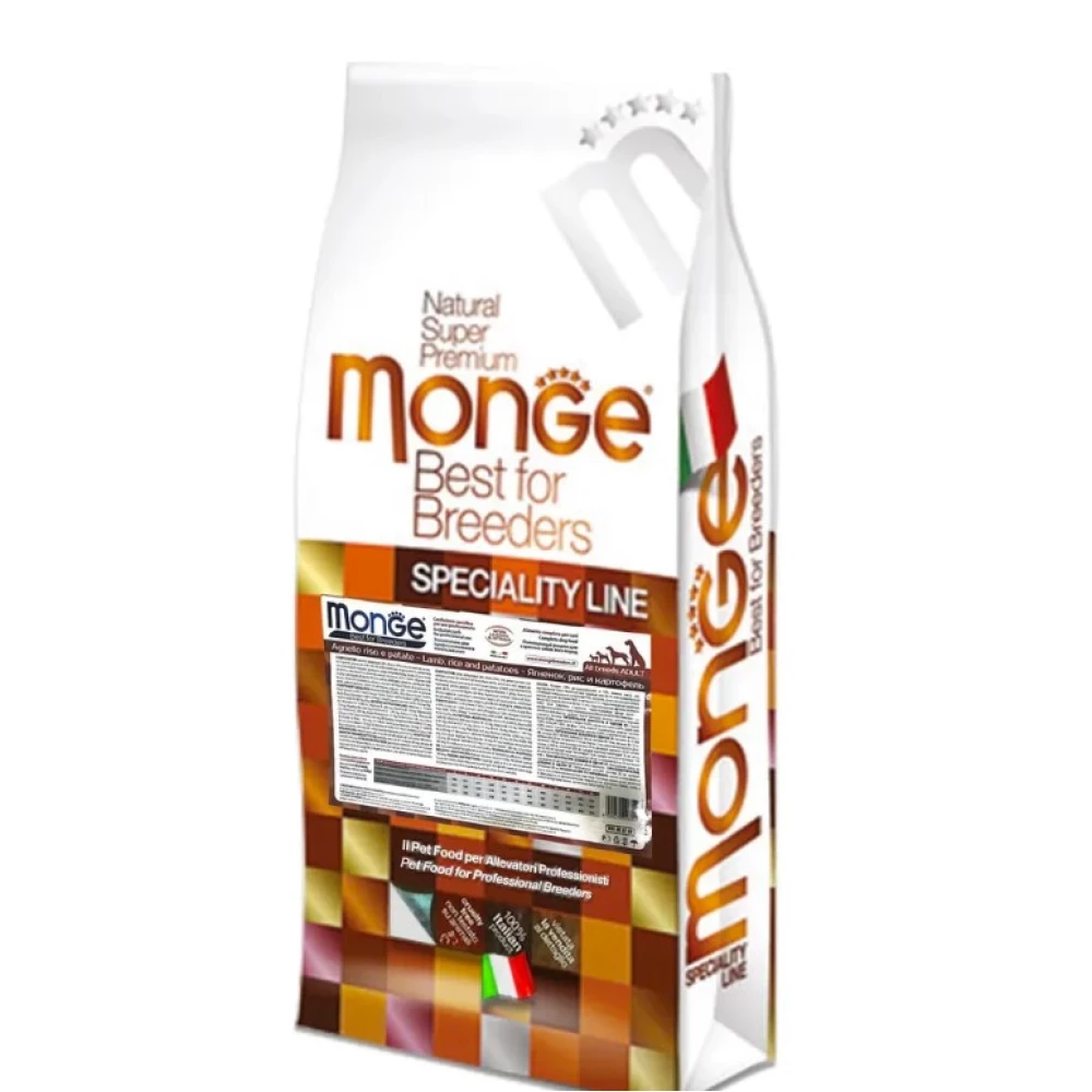 Monge All Breeds Adult Hypoallergenic Сухой корм с ягненком для взрослых собак-аллергиков всех пород 15кг