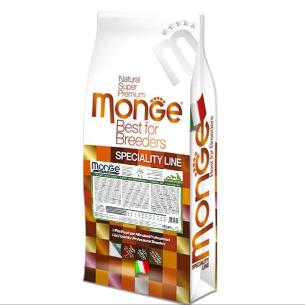 Monge Natural Superpremium All Breeds Adult Rabbit Сухой корм для взрослых собак всех пород с кроликом 15кг