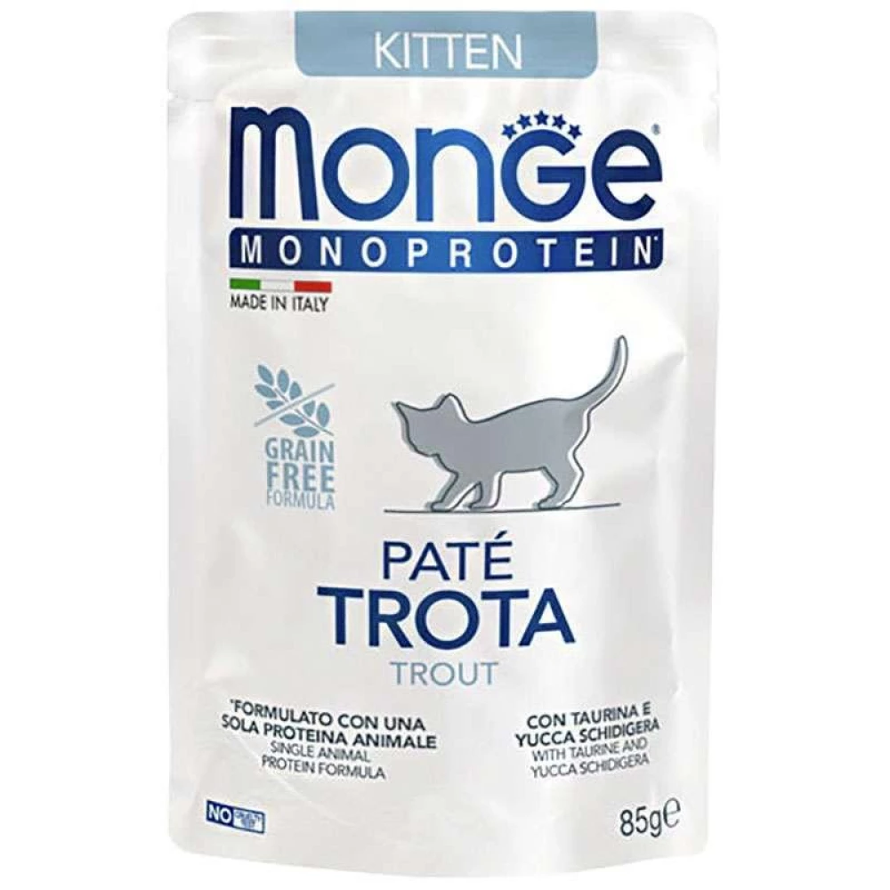 Monge Pate Trout Kitten Влажный монопротеиновый корм из форели для котят (паштет) 85г