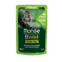 Monge BWild Wet Wild Boar Sterilized Cat Корм из дикого кабана для стерилизованных кошек (кусочки в соусе) 85г Monge BWild Wet Wild Boar Sterilized Cat Корм из дикого кабана для стерилизованных кошек (кусочки в соусе) 85г