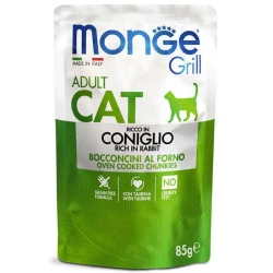 Monge Grill Adult Cat Rabbit Консервированный корм с кроликом для взрослых кошек (кусочки в желе) 85г Monge Grill Adult Cat Rabbit Консервированный корм с кроликом для взрослых кошек (кусочки в желе) 85г