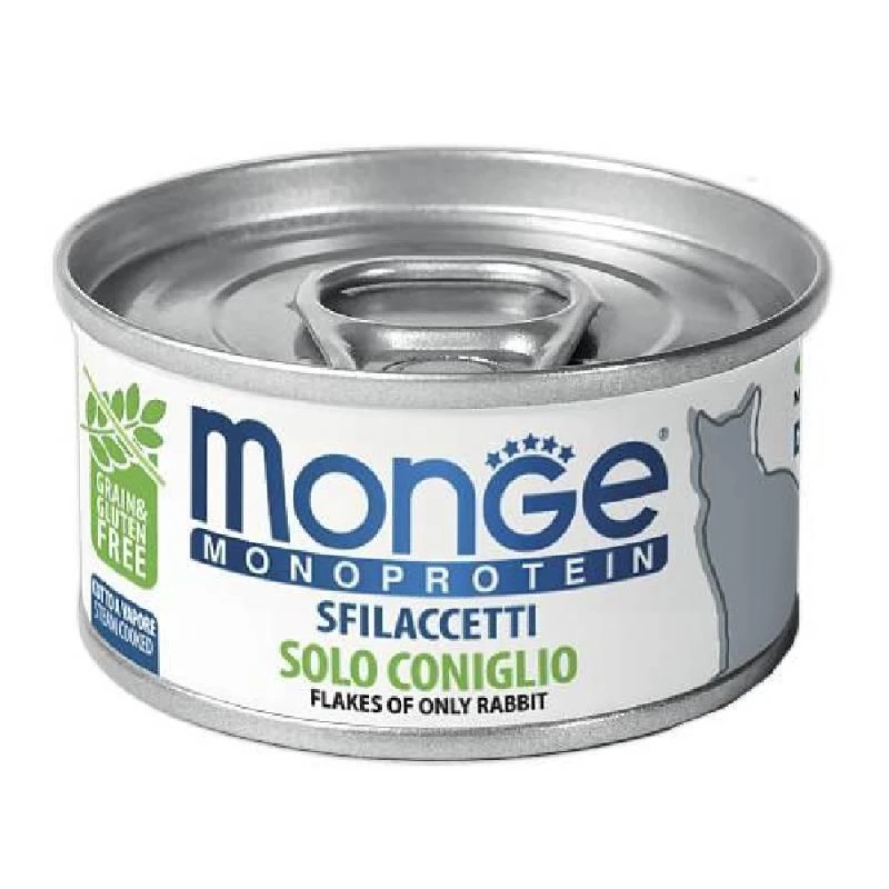 Monge Monoprotein Solo coniglio Монопротеиновые консервы из мяса кролика для кошек 80г