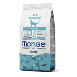 Monge Monoprotein Sterilised Cat Codfish Сухой корм с треской для стерилизованных кошек и котов 1,5 кг Monge Monoprotein Sterilised Cat Codfish Сухой корм с треской для стерилизованных кошек и котов 1,5 кг
