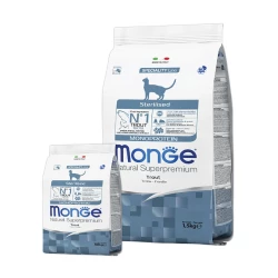Monge Cat Mono Protein Sterilised Trout Сухой корм с форелью для стерилизованных кошек 10кг Monge Cat Mono Protein Sterilised Trout Сухой корм с форелью для стерилизованных кошек 10кг