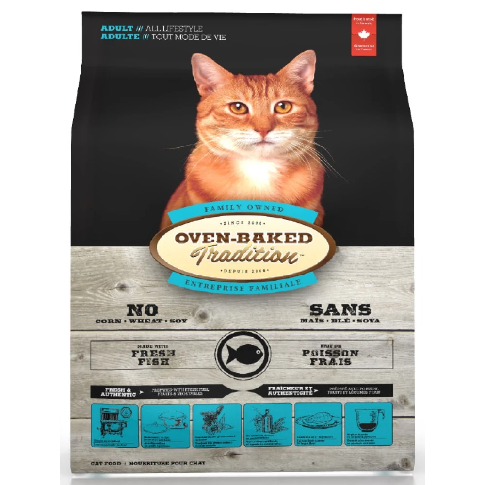Корм Oven-Baked для кошек из свежего мяса рыбы 350г.