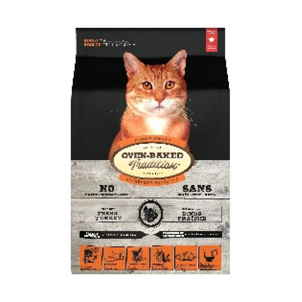 Корм Oven-Baked для кошек из свежего мяса индейки 350г.