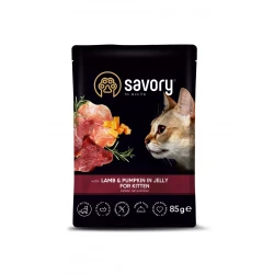 Savory Пауч для котят с ягненком и тыквой в желе,85г Savory Пауч для котят с ягненком и тыквой в желе,85г